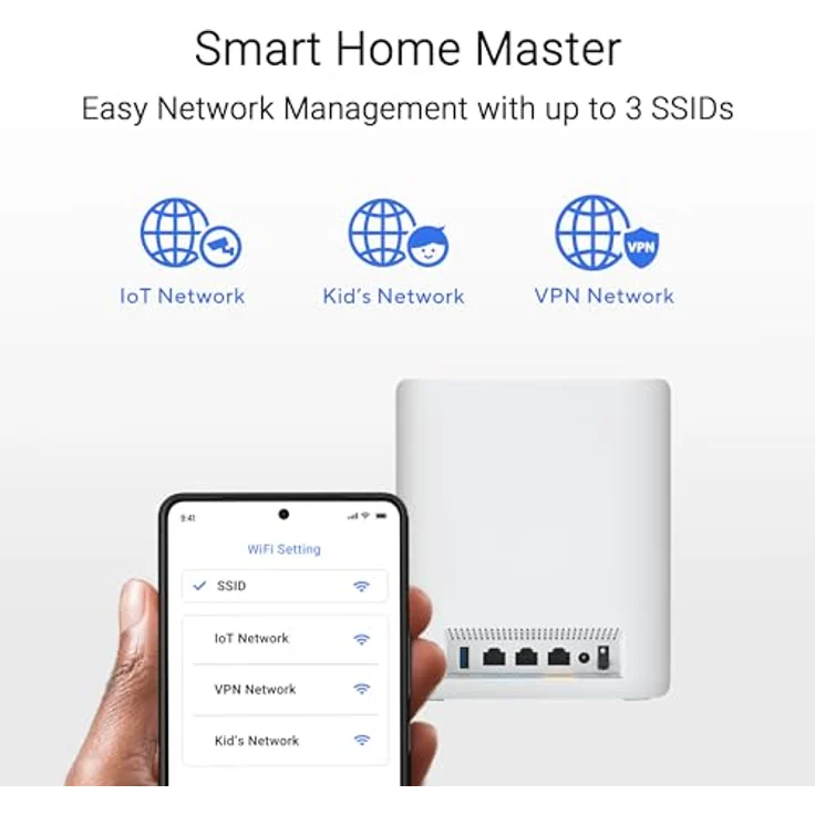 ASUS ZenWiFi BT10 Tri-Band WiFi 7 Smart AiMesh Extendable Router 1er Pack (6 GHz WLAN, 18 Gbps, bis zu 275m² Abdeckung, 2X 10G-Port, Kindersicherung, VPN) weiß – Bild 2