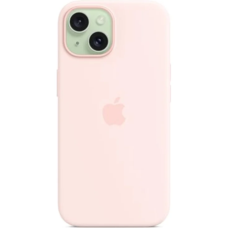 Apple iPhone 15 Silikon Case mit MagSafe – Hellrosa, schützendes Silikon-Case mit integrierten Magneten und Mikrofaserfutter – Bild 4