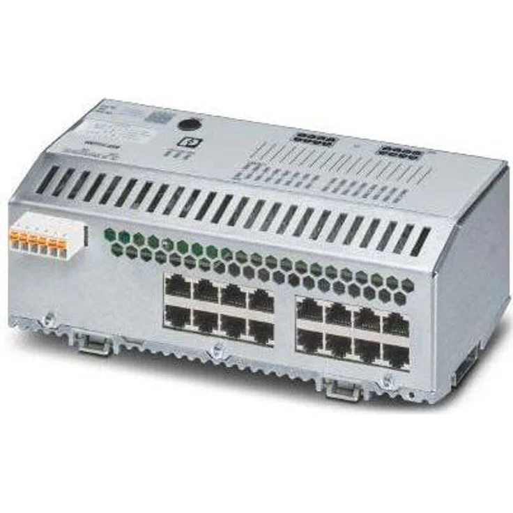 Phoenix Industrial Ethernet Switch 16 Ports, Netzwerk Switch mit 1000 Mbit/s, PROFINET Conformance-Class B, Unmanaged, erweiterter Temperaturbereich