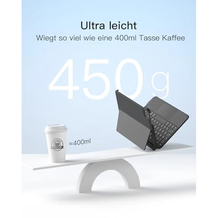 Inateck Ultraleichte Tastatur für iPad 11 A16/10 Gen, iPad Air 11" M4/M3/M2, Pro 11, abnehmbar, 7-farbige Beleuchtung, Touchpad – Bild 2