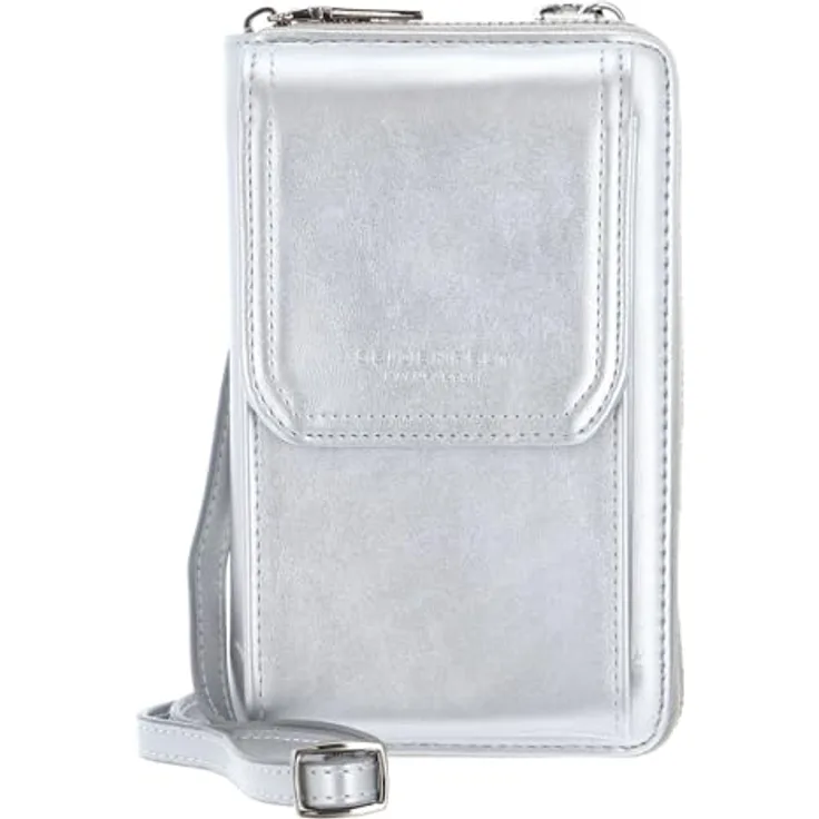 Seidenfelt Sanna Handytasche, silberfarben, 11 cm x 17.5 cm, aus 100% Polyurethan