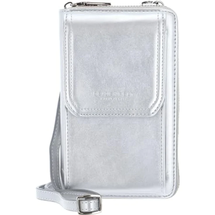Seidenfelt Sanna Handytasche, silberfarben, 11 cm x 17.5 cm, aus 100% Polyurethan – Bild 1