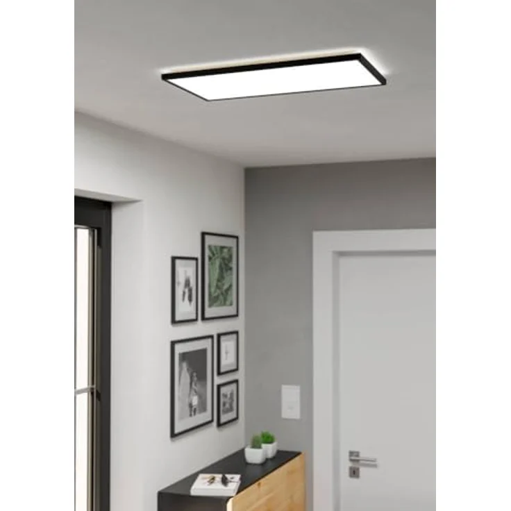 EGLO LED Deckenleuchte Rovito, runde Badezimmer Deckenlampe in Schwarz und Weiß, IP44, 57x30 cm, warmweiß-kaltweiß – Bild 3