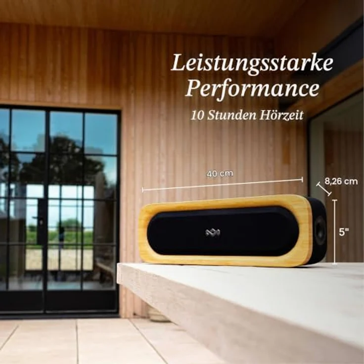 House of Marley Get Together 3, Bluetooth Lautsprecher mit bis zu 20 Stunden Akkulaufzeit, IP67 wasserdicht, schwarz – Bild 9
