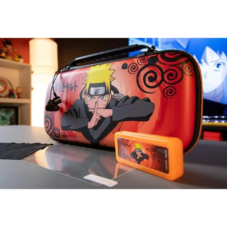 Konix Naruto Shippuden Gaming - Zubehörpaket Starter Kit Jutsu für Nintendo Switch, Switch Lite und Switch OLED - Schutzhülle, Spielebox, Kopfhörer - Schwarz – Bild 5