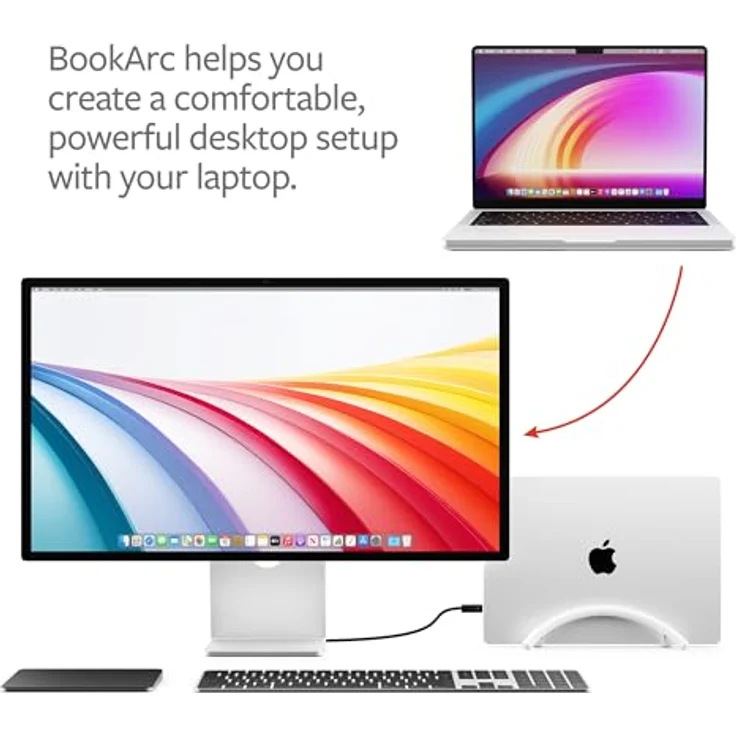 Twelve South BookArc Flex Notebook-Ständer, MacBook Halterung für mehr Platz auf dem Schreibtisch – Bild 2