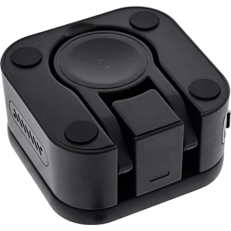 InLine 3in1 Wireless Charger 33392T, MagSafe-kompatibles, faltbares Qi-Ladegerät mit 15W Schnellladung für iPhone, Apple Watch, Kopfhörer, integriertes USB-C-Kabel – Bild 5