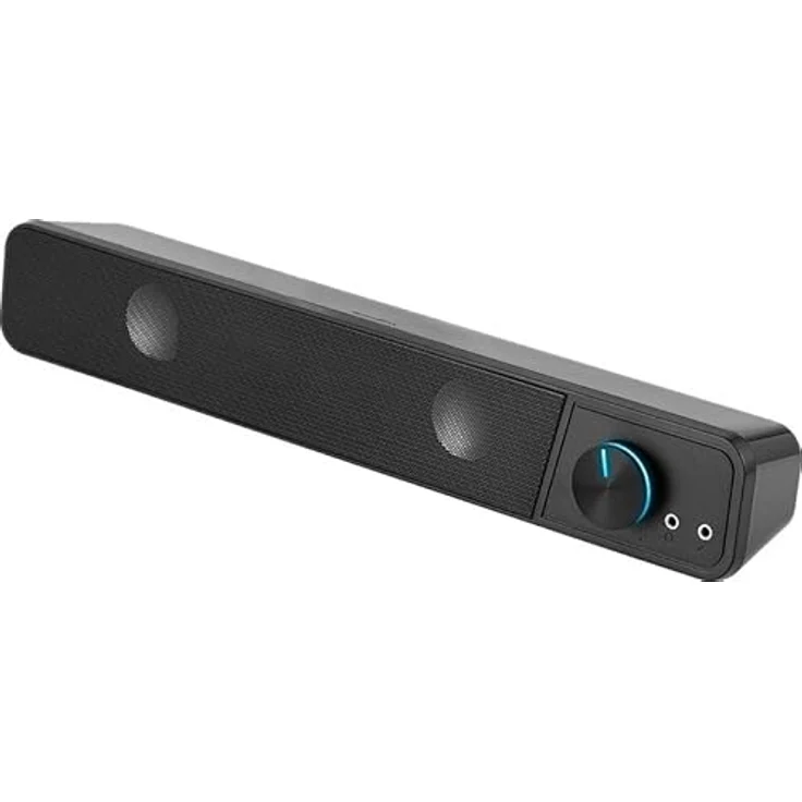 Speedlink BRIO Stereo Soundbar – Computer-Soundbar, exzellente Audioqualität, 12 Watt, 2x 3,5mm-Klinkenstecker Anschluss, USB A Stecker, Lautstärkeregler, Kopfhörer- & Mikrofonbuchse, schwarz – Bild 4