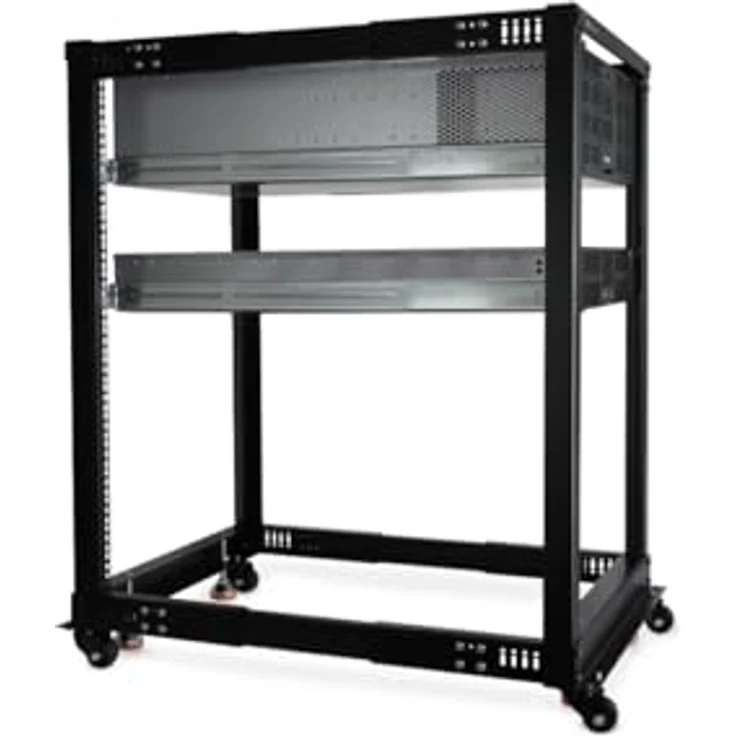 Alphacool 13737 ES 19" Open Frame Serverrack 18HE Verstellbare Tiefe Server Rack Gehäuse – Bild 2