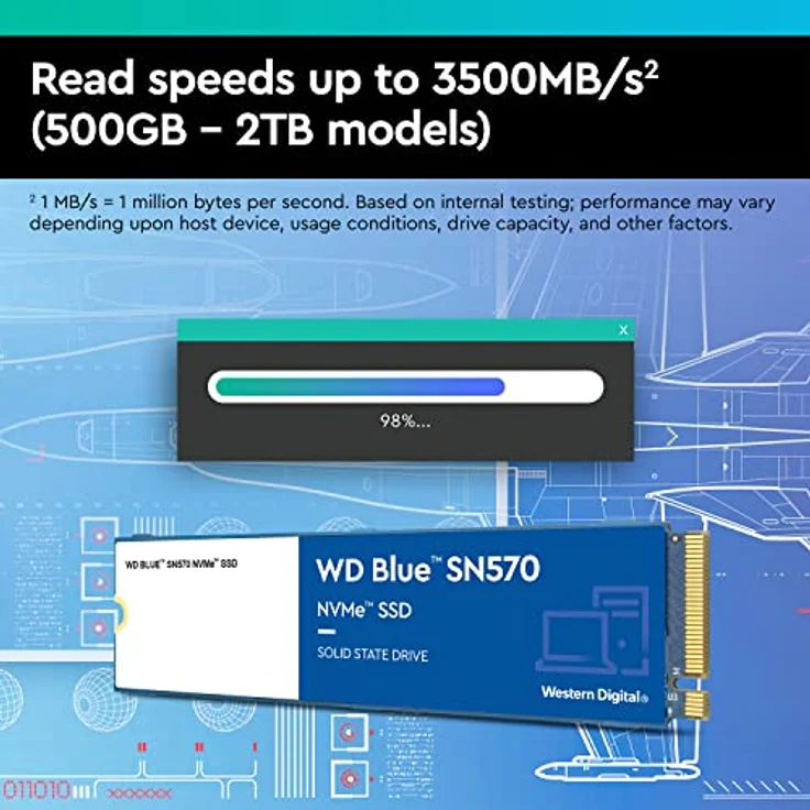 WD Blue SN570 NVMe SSD WDS200T3B0C - SSD - 2 TB - intern - M.2 2280 - PCI Express 3.0 x4 (NVMe) – Bild 3