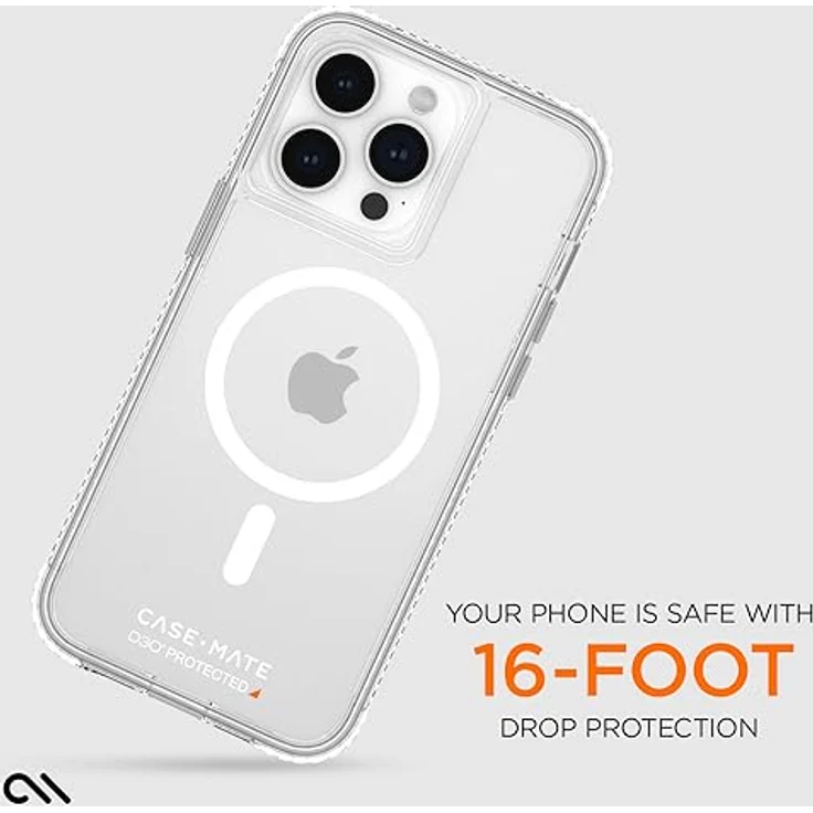 Case-Mate Ultra Tough Clear Hülle für iPhone 15 Pro Max, 4,8 m D3O Fallschutz, MagSafe-kompatibel, schlank und stoßfest, transparent – Bild 3