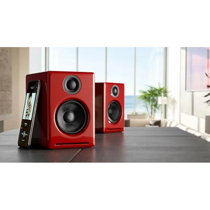 Audioengine A2 Plus, Kabellose Bluetooth-Desktop-Lautsprecher mit 60 W, individuellen Klangabstimmungen und Holzgehäuse – Bild 4