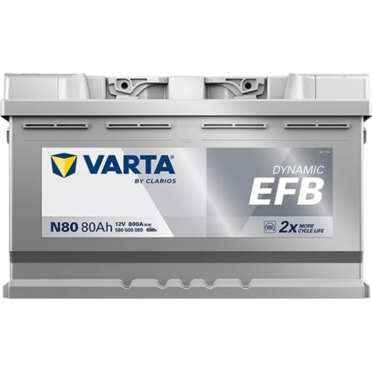 VARTA N80 Blue Dynamic EFB 12V Autobatterie, 80Ah 800A für Start-Stop Systeme, wartungsfrei – Bild 2