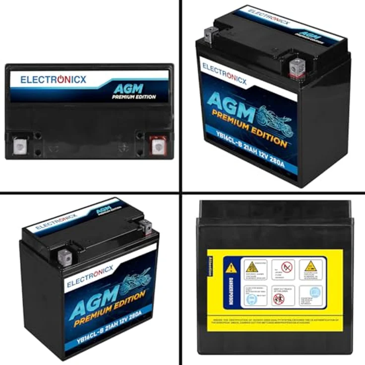 Electronicx YB16CL-B 12V 21Ah AGM Motorrad Batterie, Wartungsfrei, CB16CL-B kompatibel, Premium – Bild 9