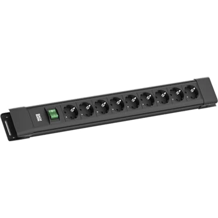 Bachmann CONNECTUS 9xCEE7/3 Steckdosenleiste mit 1xSchalter, 2,0m Kabel, schwarz – Bild 1