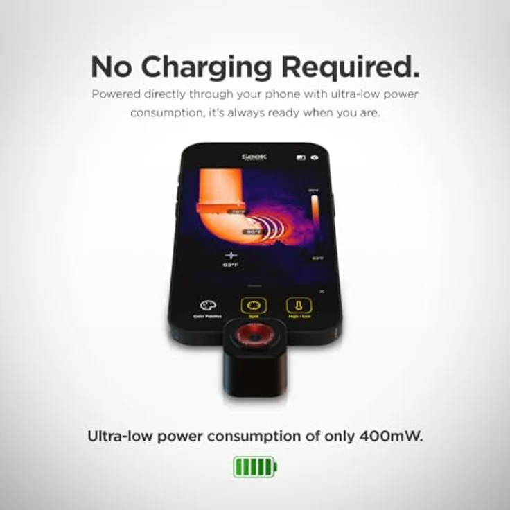 Seek Thermal CQ-DBAX, Wärmebildkamera Schwarz mit 320 x 240 Pixel Auflösung, -20 bis 330 °C Temperaturmessbereich, USB-C Schnittstelle – Bild 3