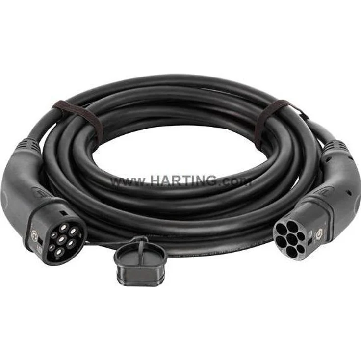 Harting Kabelrolle, Ladekabel 2 x Type 2 Stecker, 32A, 22KW, 7,5m, schwarz