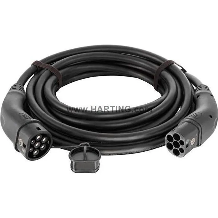 Harting Kabelrolle, Ladekabel 2 x Type 2 Stecker, 32A, 22KW, 7,5m, schwarz