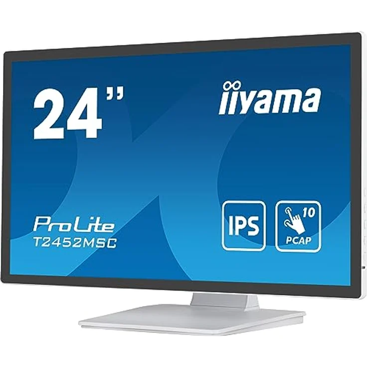 iiyama Prolite T2452MSC-W1 60,5 cm 23,8" IPS LED Monitor FullHD 10 Punkt Multitouch kapazitiv HDMI DP USB3.0 7H Anti-Fingerprint Weiss – Bild 4