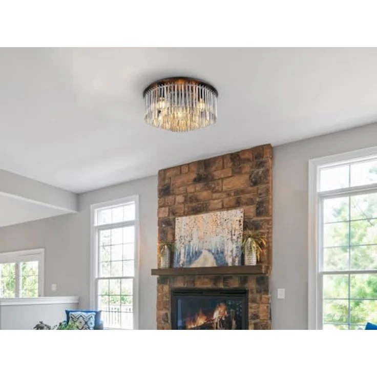 Globo Deckenleuchte Schwarz mit Glas Lampenschirm in Rauchfarben, Ø 50cm, 15698D1, Smarte Deckenbeleuchtung – Bild 3