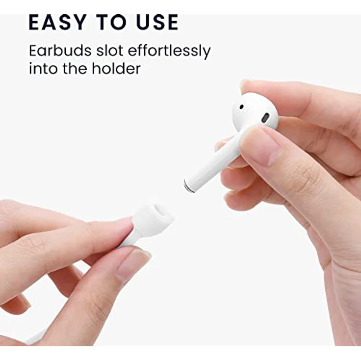 kwmobile Halteband magnetisch kompatibel mit Apple Airpods - 80 cm Kopfhörer Halter Band Strap in Weiß – Bild 4