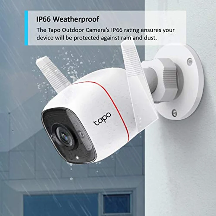 TP-Link Tapo 2K Outdoor Security Camera, Motion Detection, IP66 Weatherproof, Built-in Siren, 2-Way Audio, 3MP, Night Vision, Cloud &SD Card Storage, Works with Alexa & Google Home (Tapo C310) – Bild 2
