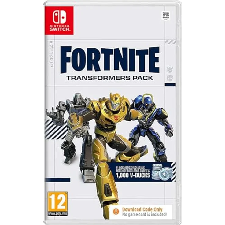 Epic Games Fortnite: Transformers Pack (Code in a box) für Nintendo Switch, inkl. 3 Outfits, 3 Back Blings, 3 Pickaxes, 2 Emotes und 1.000 V-Bucks – Bild 1