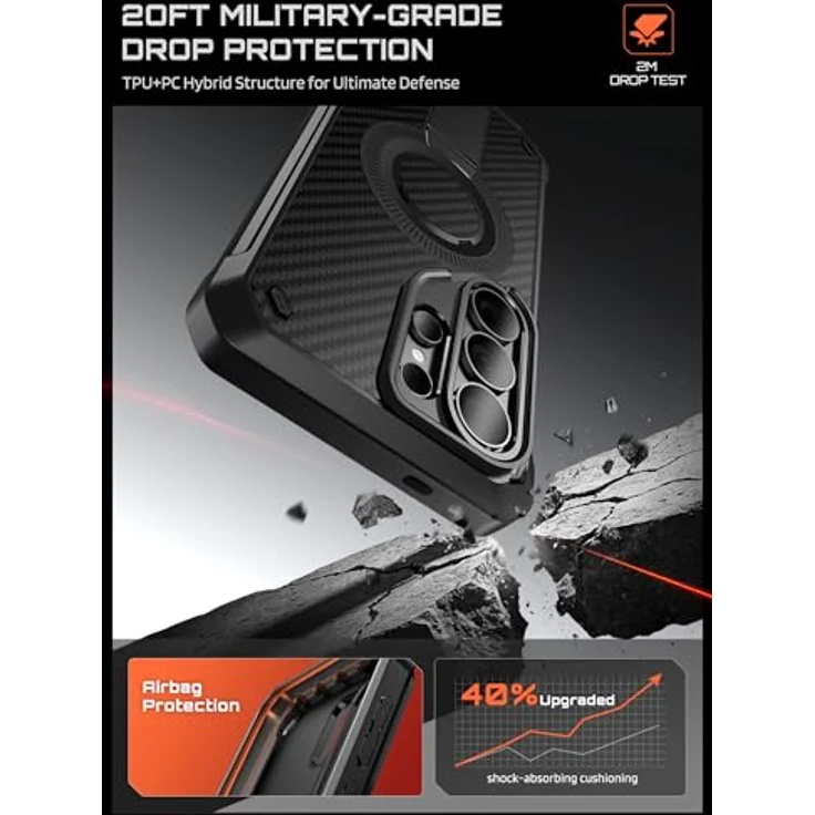 SUPCASE UBPro Mag Bumper Case für Samsung Galaxy S26 Ultra, Outdoor Hülle kompatibel mit MagSafe, 2 Vorderseiten (inkl. Displayschutz), Fallschutz nach Militärstandard, drehbarer Gürtelclip – Bild 3
