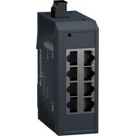 Schneider Electric Modicon Unmanaged Switch 8TX, 8-Port Netzwerk Switch mit 10/100Mbps, DIN-Schienenmontage, CE-zertifiziert, geringer Stromverbrauch