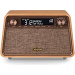 Sangean WR-201D Dab+(10), FM RDS (10) Radio mit Bluetooth, mit LCM-Display für einfaches Ablesen und Helligkeit und einstellbar, aus Holz.