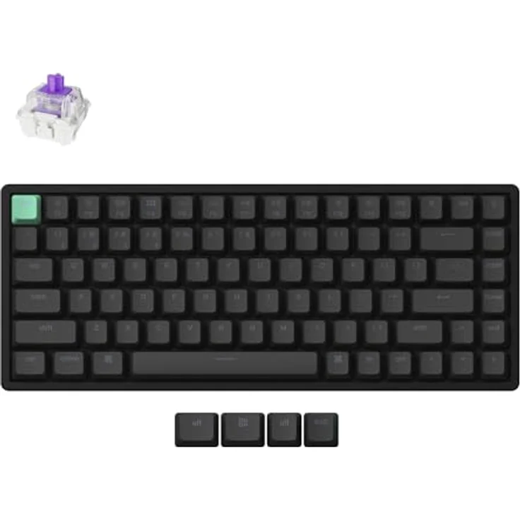 Keychron K2 HE Kabellose Magnetische Tastatur, 2.4Ghz/Bluetooth/USB-C, RGB, Hot-swap, QMK/VIA, Gateron Magnetic Switch Nebula, Kompatibel mit Mac Windows Linux, Standard Edition Schwarz – Bild 1
