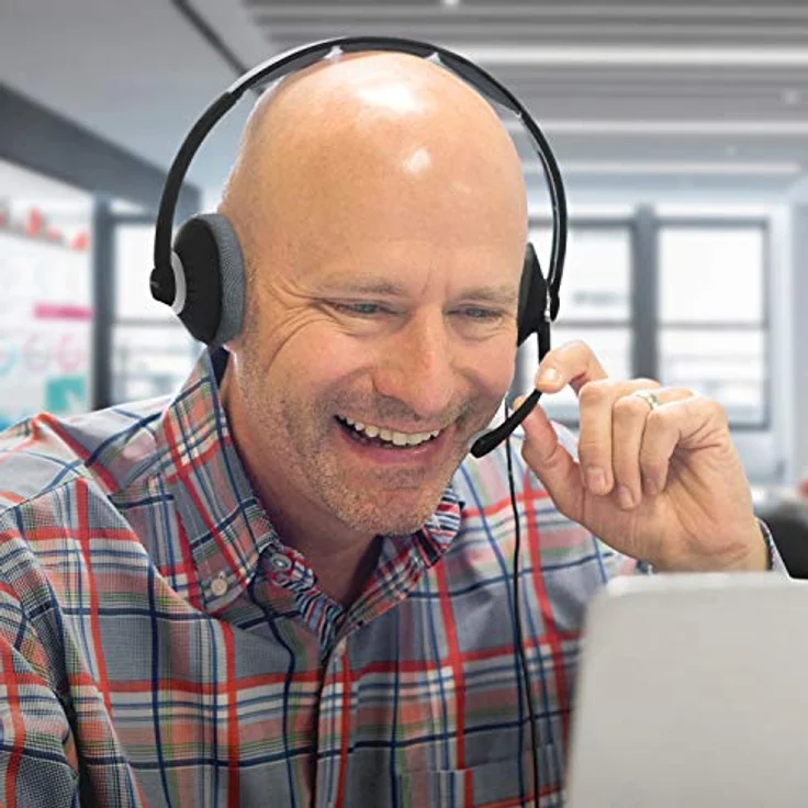 Koss CS300-USB Doppelseitiges On-Ear-Kommunikations-Headset, Geräuschunterdrückung, Elektret-Mikrofon, Flexibler Mikrofonarm, kabelgebunden mit USB-Stecker, Schwarz – Bild 4