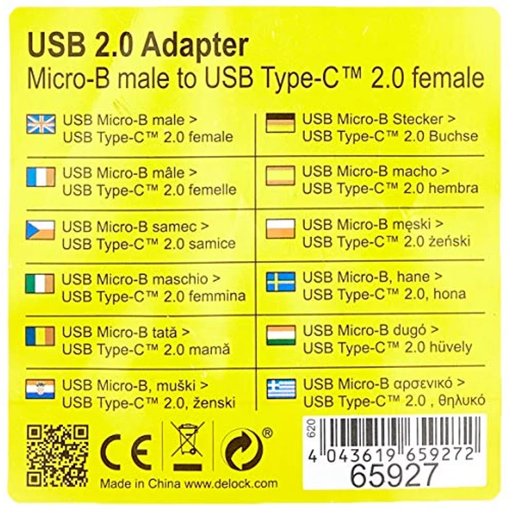 DeLOCK - USB-Adapter - USB-C (W) bis Micro-USB Typ B (M) - USB 3,1 Gen 1 - 2,8 cm - Anthrazit (65927) – Bild 4