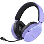 Trust Gaming GXT 491P Fayzo 7.1 Gaming Headset Bluetooth + RF 2.4 GHz, 22 Stunden Akkulaufzeit, 35% Recyclingkunststoff, RGB Over-Ear Kopfhörer Kabellos Bluetooth PC PS5 PS4 Switch - Purpur