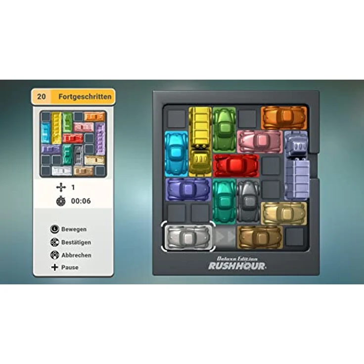 ThinkFun Rush Hour Deluxe Edition, Logik- und Strategiespiel für Nintendo Switch mit 60 Herausforderungen für 1-4 Spieler – Bild 3