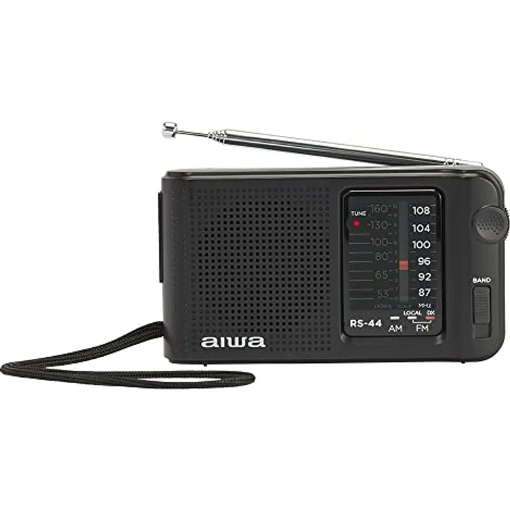 Aiwa Radio RS44, Taschenradio mit Haltegurt, Stereo-AM-/FM-Frequenzen