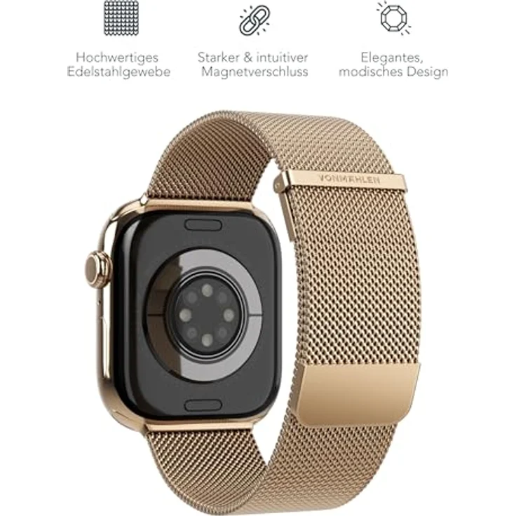 VONMÄHLEN Milanese Loop 2, Edelstahlarmband mit Magnetverschluss, verstellbar, hochwertig, kompatibel mit Apple Watch – Bild 3