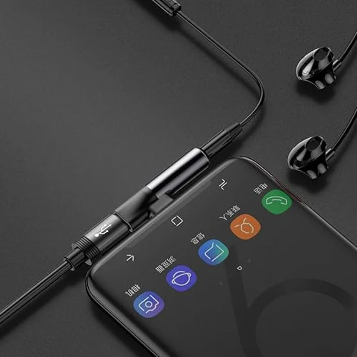 BASEUS 2in1 USB Typ C Adapter Ladegerät 3,5 mm AUX Klinke Kopfhörer – Bild 6