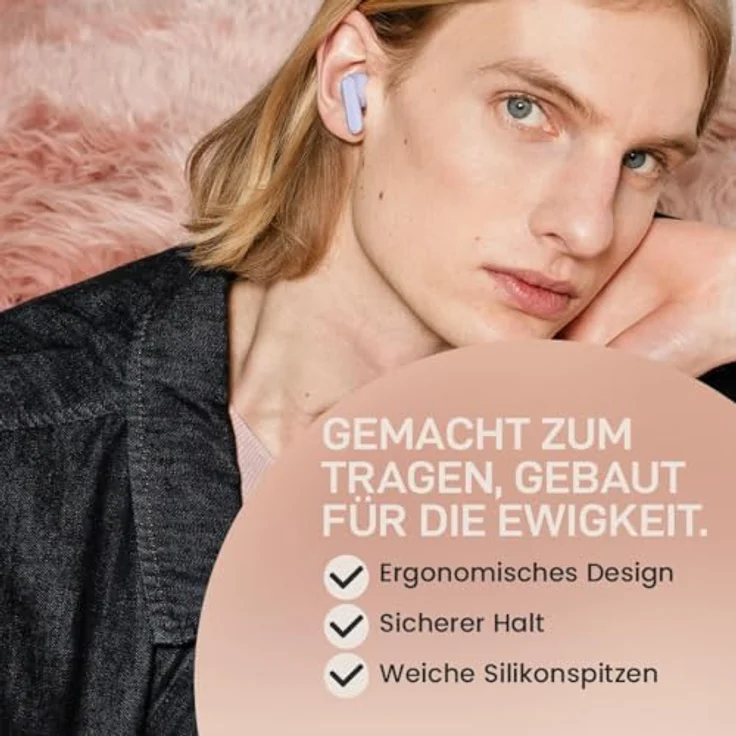 sudio A3 Pro True Wireless Kopfhörer, Bluetooth 5.4 mit Noise Cancelling, 25h Spielzeit, USB-C Ladecase, lila – Bild 4