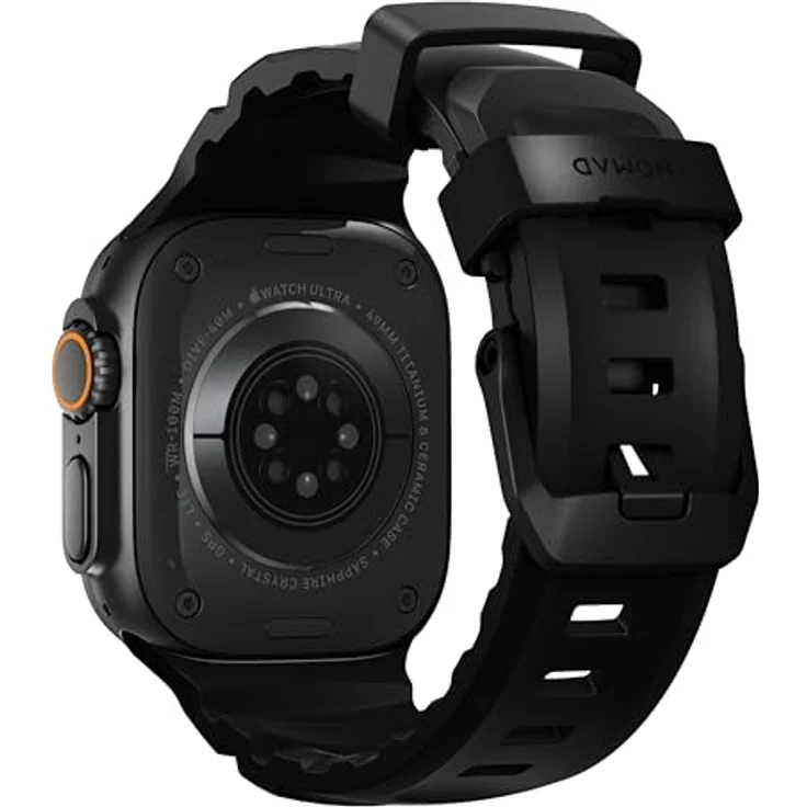 NOMAD Rocky Point Band für Apple Watch 42/44/45/49 mm, leistungsstarkes wasserfestes Uhrenarmband in Carbon Black mit leichtem und atmungsaktivem Design – Bild 3
