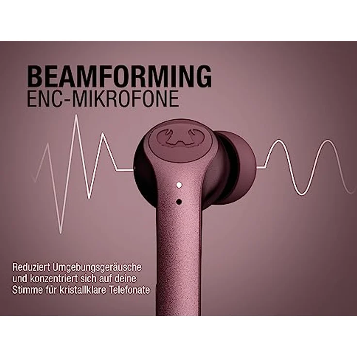 Fresh 'n Rebel Twins 3+ Tip, kabellose In-Ear-Bluetooth-Kopfhörer, kristallklare Musik und Telefonate, In-Ear-Erkennung, Mulitpoint-Bluetooth, 27 Stunden Spielzeit, spritzwasserfest (Deep Mauve) – Bild 4