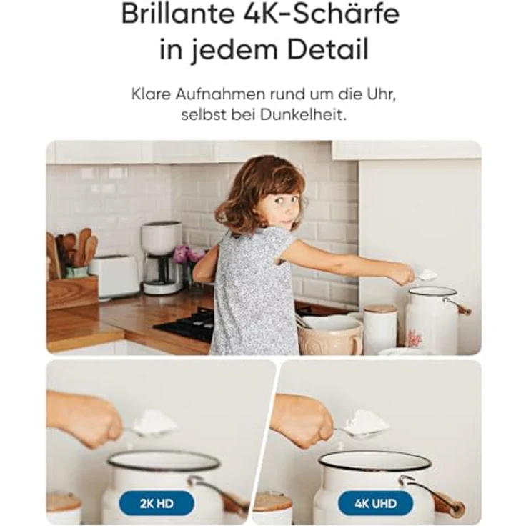 eufy Innenkamera E30, 4K 8MP UHD Sicherheitskamera mit 360° Abdeckung, 6× optischem Zoom, Farbnachtsicht, KI-Erkennung, Auto-Tracking, HomeKit, Schwarz – Bild 2