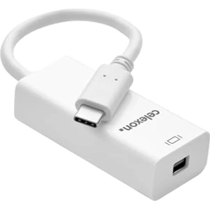 celexon USB-C auf mini DisplayPort M/F Adapter, 4K Unterstützung bis 60 Hz, weiß