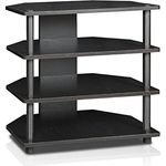 Furinno TV-Schrank mit 4 Ablageflächen, holz, Schwarz, 37.08 x 60.2 x 58.93 cm