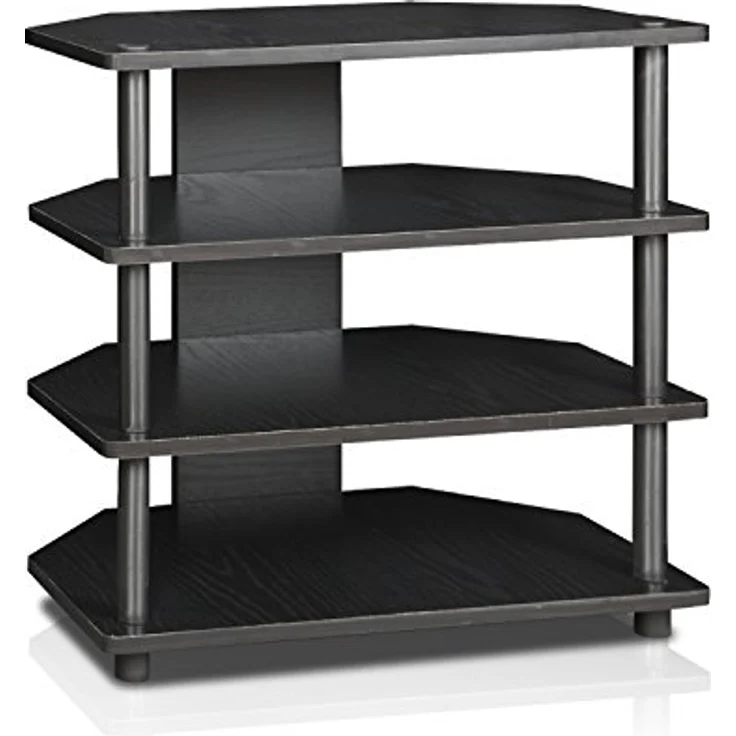Furinno TV-Schrank mit 4 Ablageflächen, holz, Schwarz, 37.08 x 60.2 x 58.93 cm – Bild 1