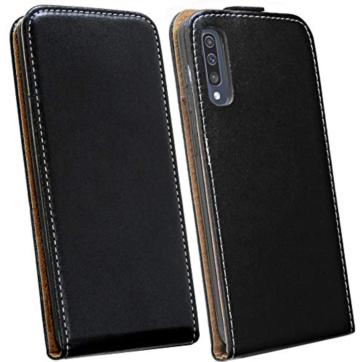 COFI 1453 Samsung Galaxy A50 (A505F) Handy Tasche - Vertikal aufklappbare Schutzhülle in Schwarz – Bild 2