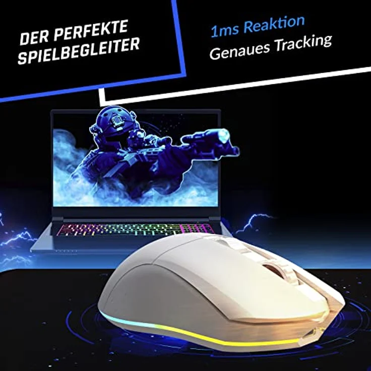 KLIM Blaze Black wireless Gaming-Maus mit DPI-Anpassung (Funk, ergonomisch, wiederaufladbar) – Bild 3