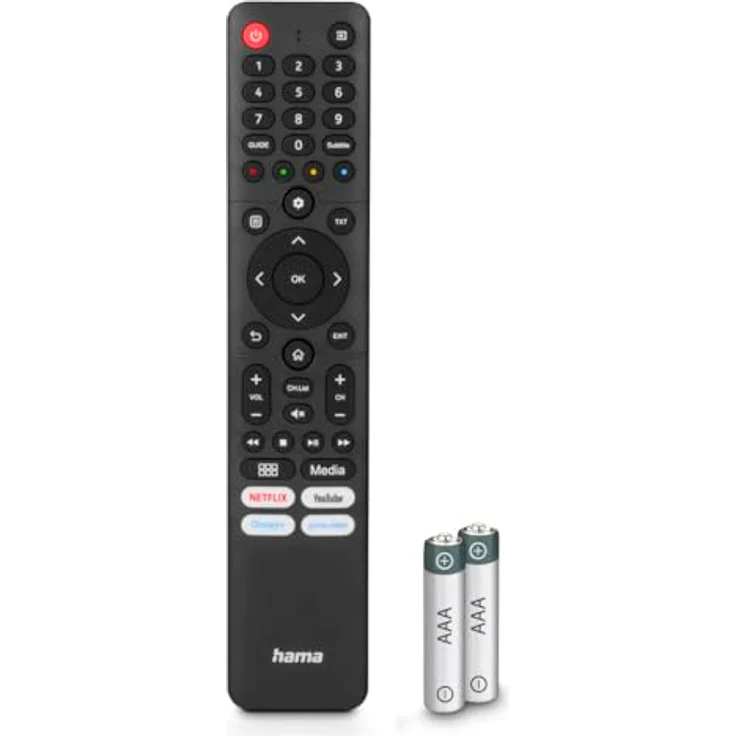 Hama 221067 Fernbedienung für Hisens Smart-TVs, IR Wireless mit Drucktasten, Schwarz – Bild 3