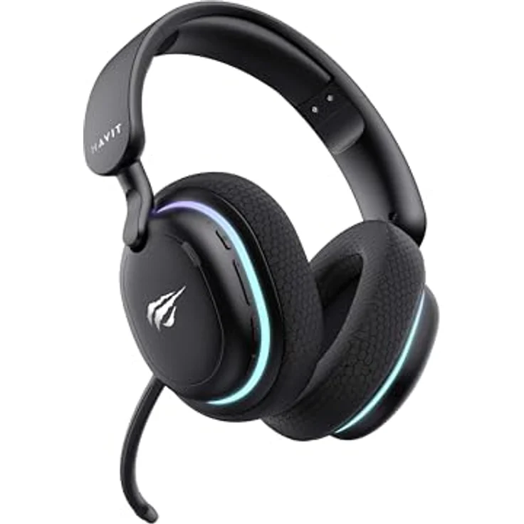 Havit Fuxi-H7, Gaming Headset in Schwarz mit 40mm Lautsprechern, 28 ms Latenz, 18 Stunden Akkulaufzeit und 5 Verbindungsmöglichkeiten (Kabelgebunden, Kabellos) – Bild 5