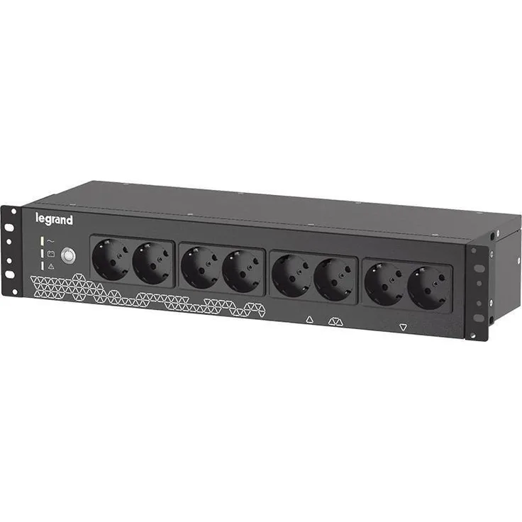 Legrand Keor ASI PDU 800VA, unterbrechungsfreie Stromversorgung mit 8 Schuko-Steckdosen, schwarz, 0,8 kVA, 480 W, kompakte Bauweise für 19-Zoll-Schränke